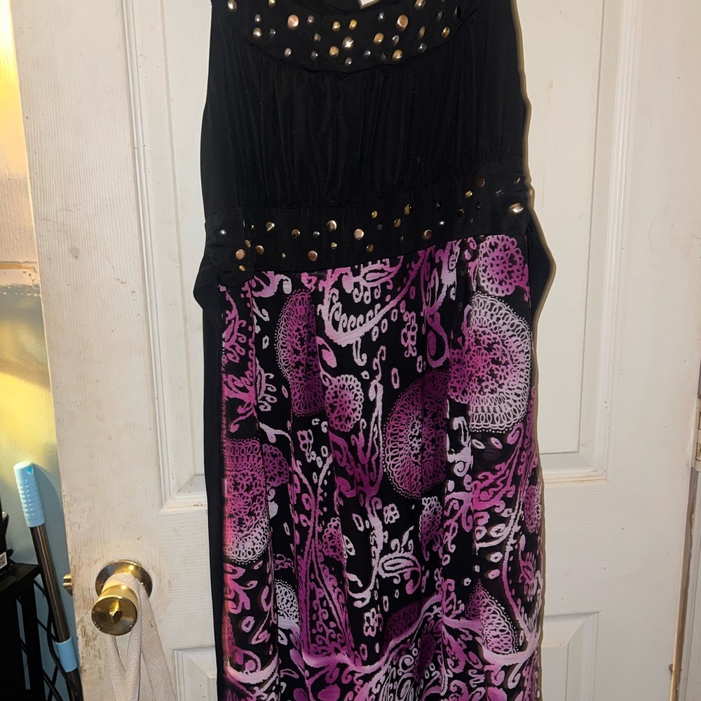 Cato Black and Pink Patterned Dress